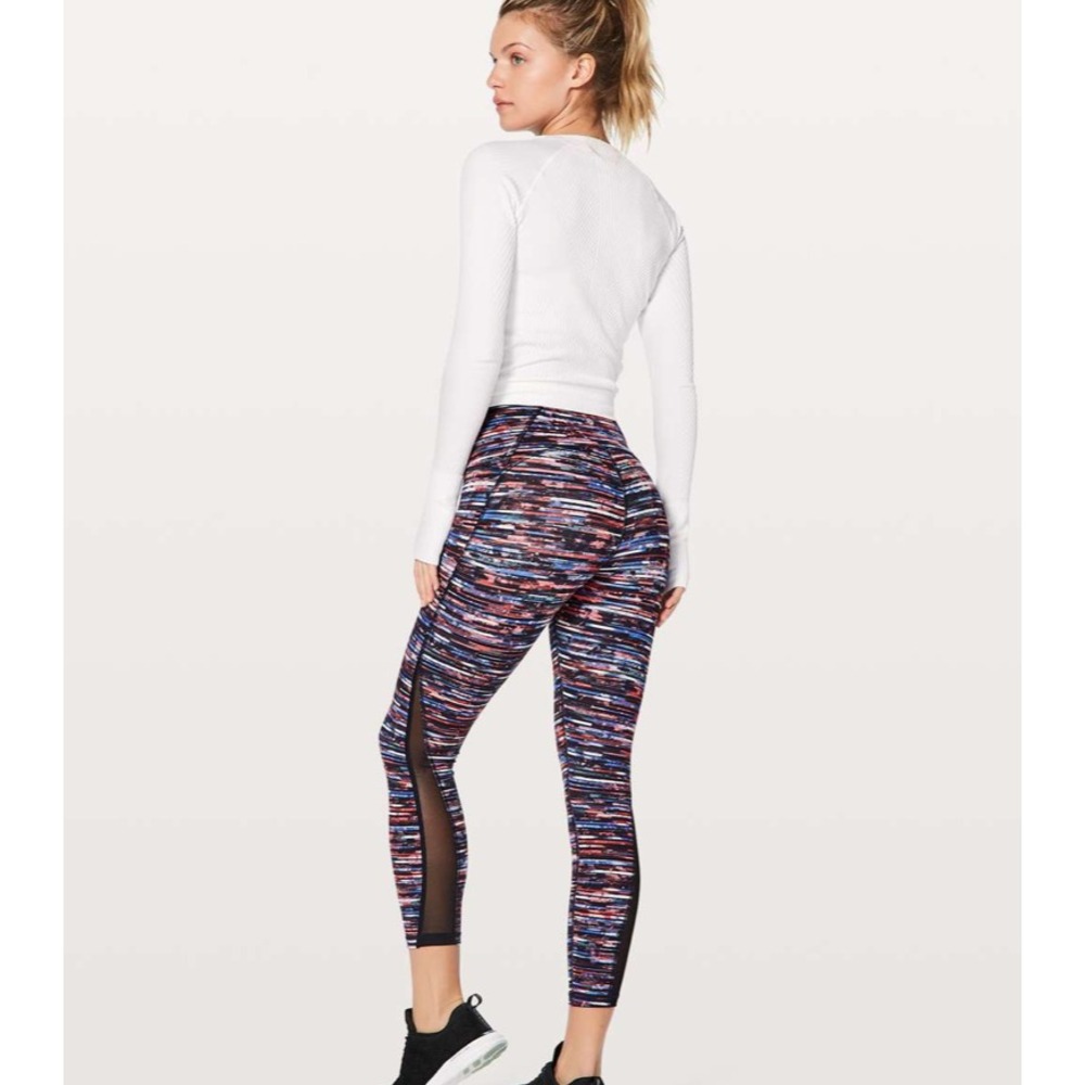 Lululemon Train Times 7/8 Pant 25" Hinshu Alpine White Multi Black Leggings 6 C4